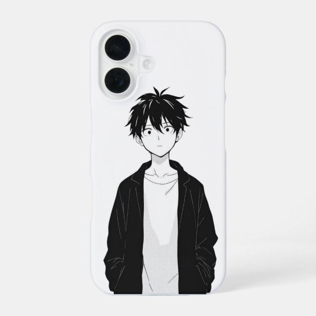 Minimal Anime Boy Phone Case (Back)