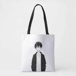 Minimal Anime Boy Tote Bag