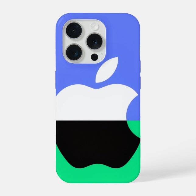 Minimal Apple-Style Color Block Phone Sticker iPhone Case (Back)