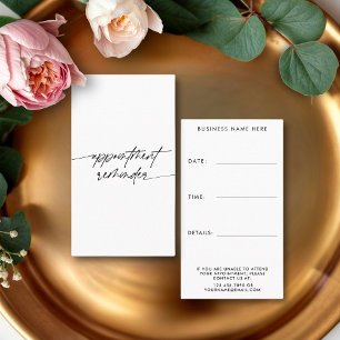 Minimal Appointment Reminder Handwritten Script Card