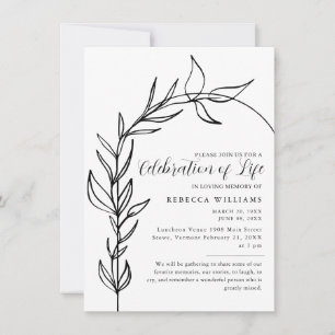 Minimal Arch Celebration of Life  Invitation