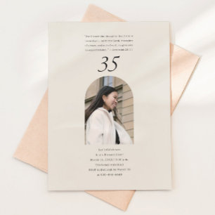 Minimal Arch Photo Bible Verse 35th Birthday Invitation