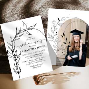 Minimal Arch Photo Graduation Party Invitation