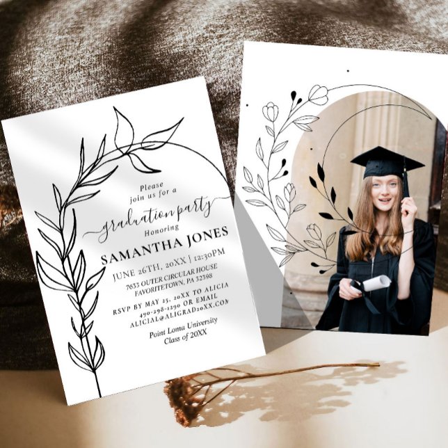 Minimal Arch Photo Graduation Party Invitation (Creator Uploaded)
