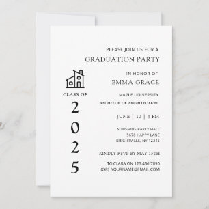 Minimal Architect Architecture Graduation Party  Invitation
