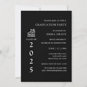 Minimal Architect Architecture Graduation Party  Invitation
