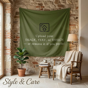 Minimal Army Green Aesthetic Hanging Wall Tapestry