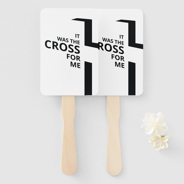 Minimal Art Christian Art Cross Gospel Sayings Quo Hand Fan (Front and Back)