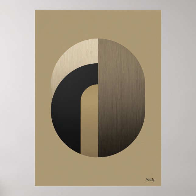 Minimal Art Deco Arch Wall Art | Luxury Gold (Front)