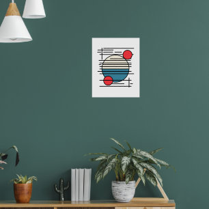 Minimal Art from Lines and Three Circles Poster