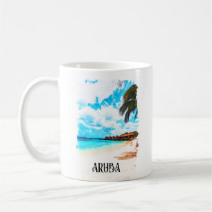 Minimal Aruba Caribbean Island Vacation Coffee Mug