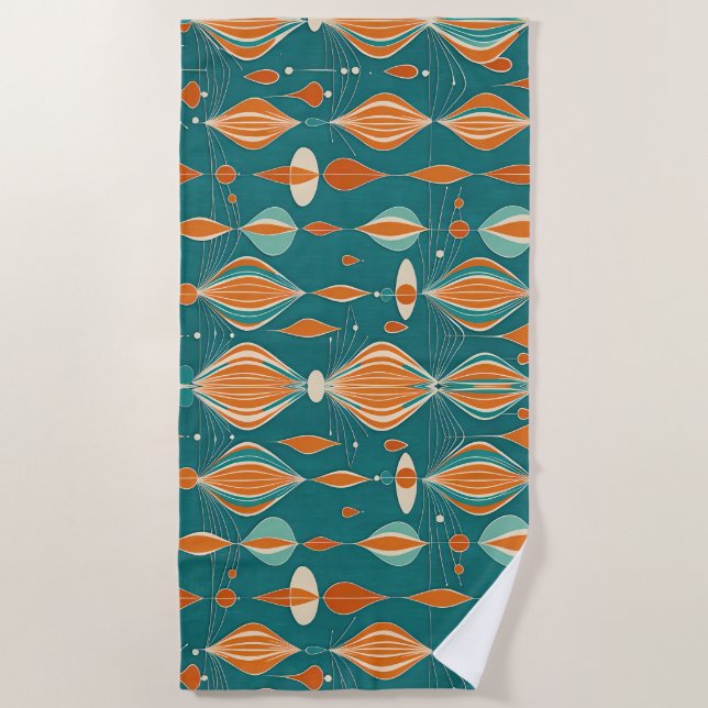 Minimal Atomic Drops Design Beach Towel (Front)