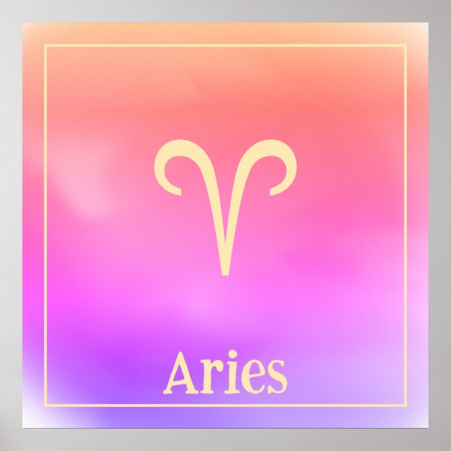 Minimal Aura Aries Zodiac Poster (Front)