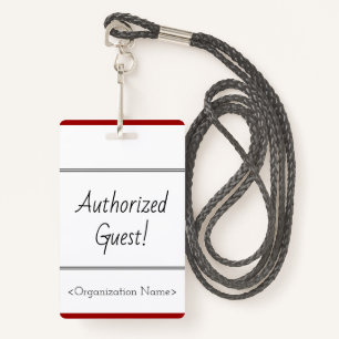 Minimal "Authorised Guest!" Badge ID Badge