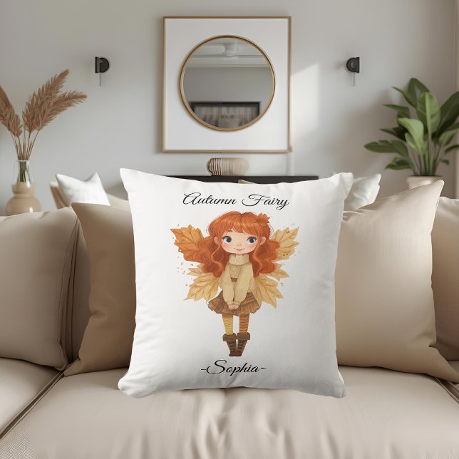 Minimal Autumn Fairy – Personalised  Cushion (Creator Uploaded)