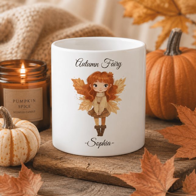 Minimal Autumn Fairy – Personalised Mug (Creator Uploaded)