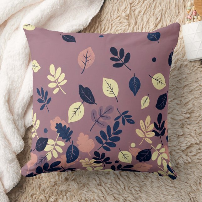 Minimal Autumn Leaves Cushion (Blanket)
