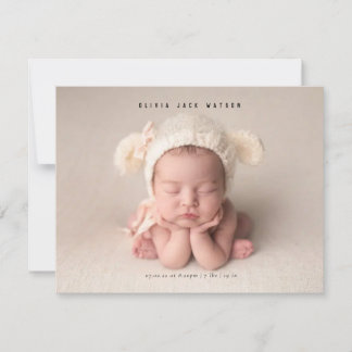 Minimal Baby Birth Announcement