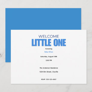 Minimal Baby Boy Shower Invitation