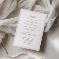 Minimal Baby Girl Blush Pink Frame Aqiqah Ceremony