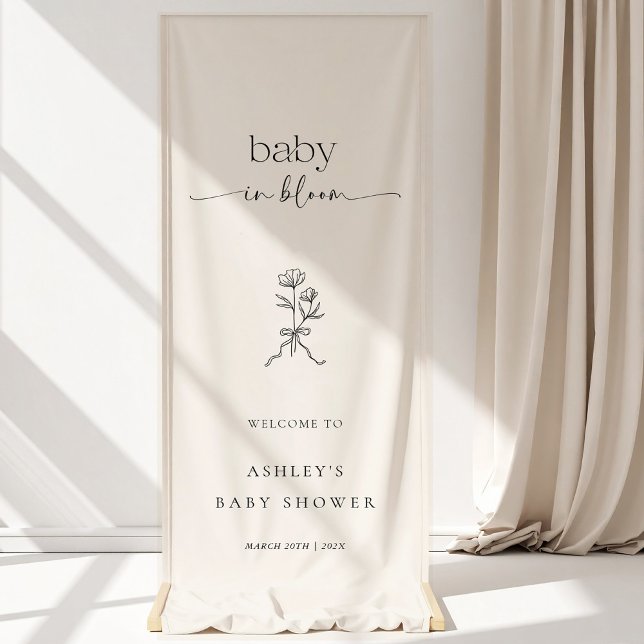 Minimal Baby in Bloom Baby Shower Banner (Creator Uploaded)