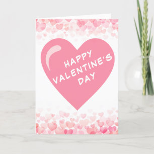 Minimal Baby Pink Heart Happy Valentine's Day Holiday Card