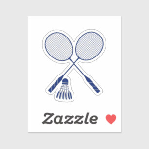 Minimal Badminton Rackets Shuttlecock Birdie Blue 