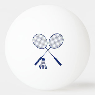 Minimal Badminton Rackets Shuttlecock Birdie Blue Ping Pong Ball