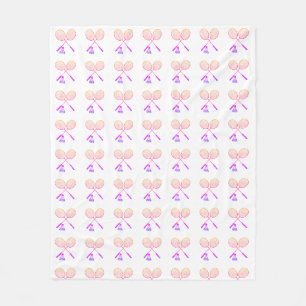 Minimal Badminton Rackets Shuttlecock Birdie   Fleece Blanket