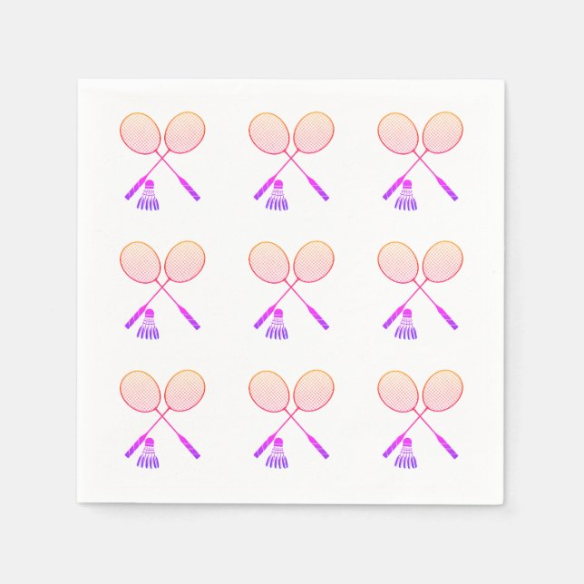 Minimal Badminton Rackets Shuttlecock Birdie   Napkin (Front)