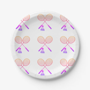 Minimal Badminton Rackets Shuttlecock Birdie   Paper Plate