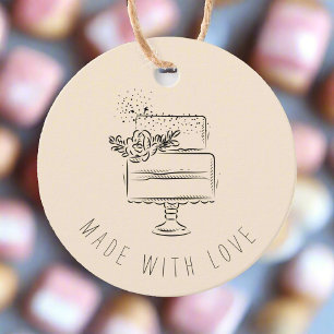 Minimal Baked Goods Cake Blush Pink Labels 