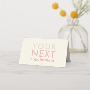 Minimal Basic Appointment Card in Off-White & Pink