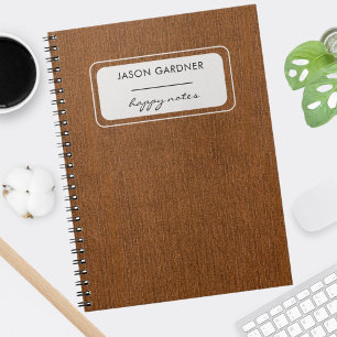 Minimal Basic Bronze Denim Fabric07 Print Notebook