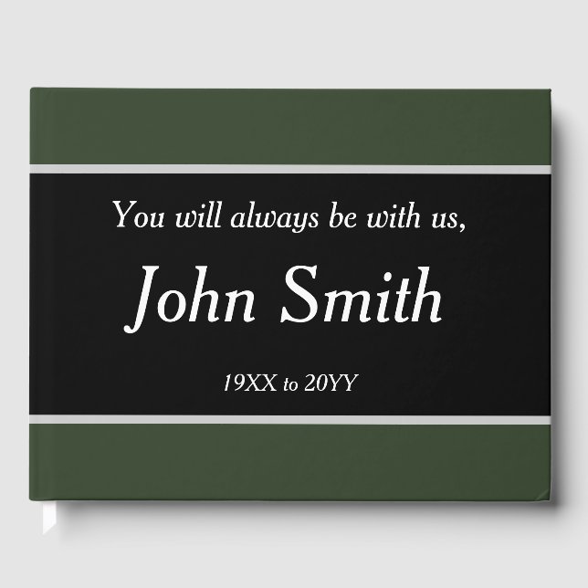 Minimal & Basic Funeral/Memorial Guestbook (Front)