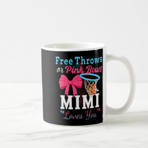Minimal Basketball throws pink bows mimi loves you Coffee Mug