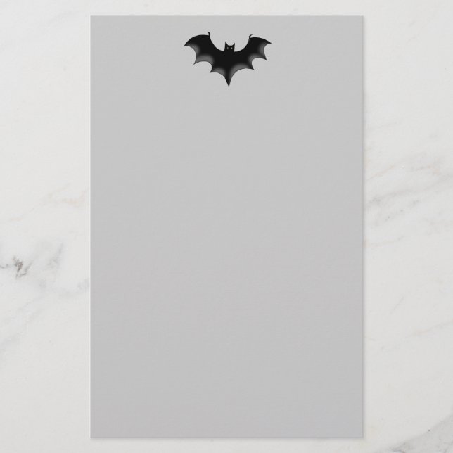 Minimal Bat Stationery Paper – Grey (Front)