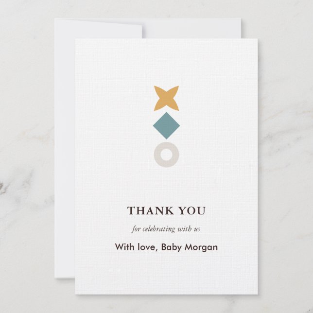 Minimal Bauhaus Baby Shower Thank You Card (Front)