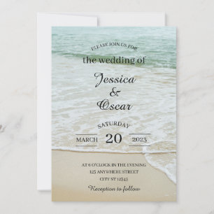 Minimal Beach Ocean Wedding Invitation