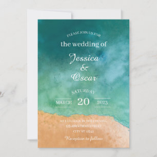 Minimal Beach Ocean Wedding Invitation