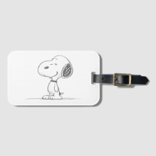 Minimal Beagle Dog Sketch Illustration Luggage Tag