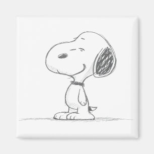 Minimal Beagle Dog Sketch Illustration Magnet