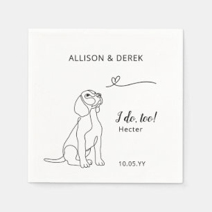 Minimal Beagle I Do Too Heart Dog Wedding   Napkin
