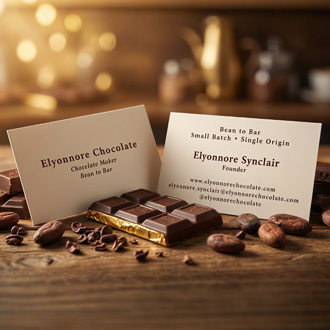 Minimal Bean to Bar Chocolate Maker  Business Card (Creator Uploaded)