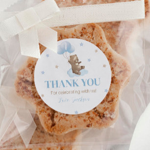 Minimal Bear Balloon 1st Birthday Sticker