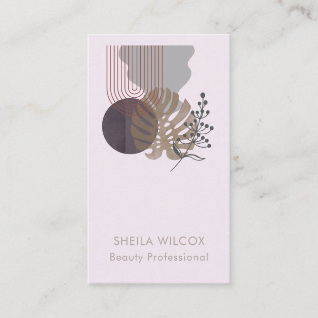 Minimal Beauty Business Card | Abstract Botanical  (Front)