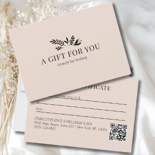 Minimal Beige Botanical Business QR Code