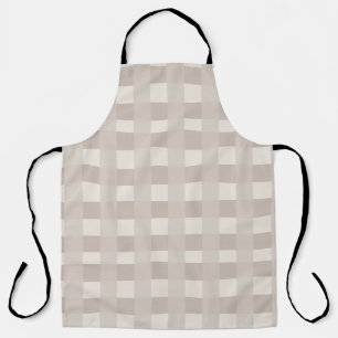 Minimal Beige Checkerboard Design Apron