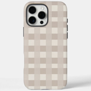 Minimal Beige Checkerboard Design iPhone 16 Pro Max Case