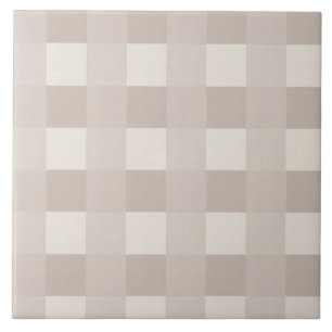 Minimal Beige Checkerboard Design Ceramic Tile